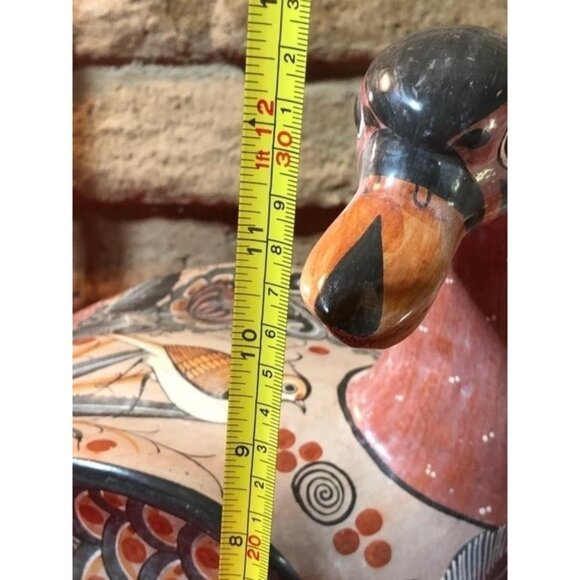 Very Large Hand-Painted 1960s Tonala Mexican Pottery Clay Duck 14.5" X 12" X 9" - Picture 5 of 16